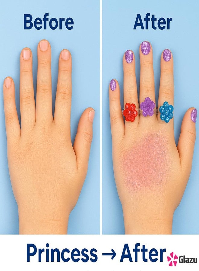 GLAZU مجموعة مكياج جلازو للأطفال | مجموعة تجميل كاملة مع ظلال عيون، مشابك شعر، قلم حواجب، وبريق | مجموعة لعب تجميلية ممتعة للبنات لأعياد الميلاد والحفلات - Image 5